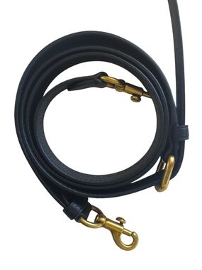 COACH  EUC Black Leather Crossbody Strap with Gold (brass) Hardware